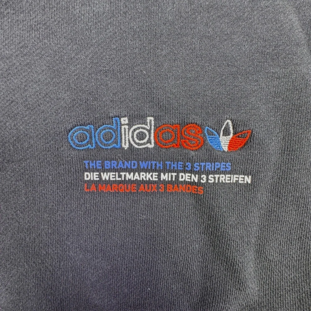 Adidas Hoodie Women's Small Cropped Velvet Logo Red White Blue Black USA - Picture 6 of 11
